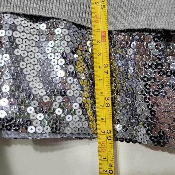 BCBGeneration Gray Knit Cotton Blend Sequined Trim Tank Dress Scoop Neckline S - Picture 8 of 9